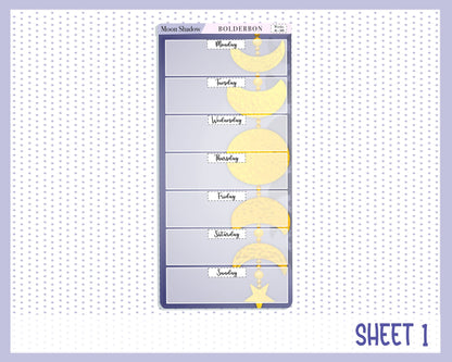 MOON SHADOW || Hobonichi Weeks Planner Sticker Kit