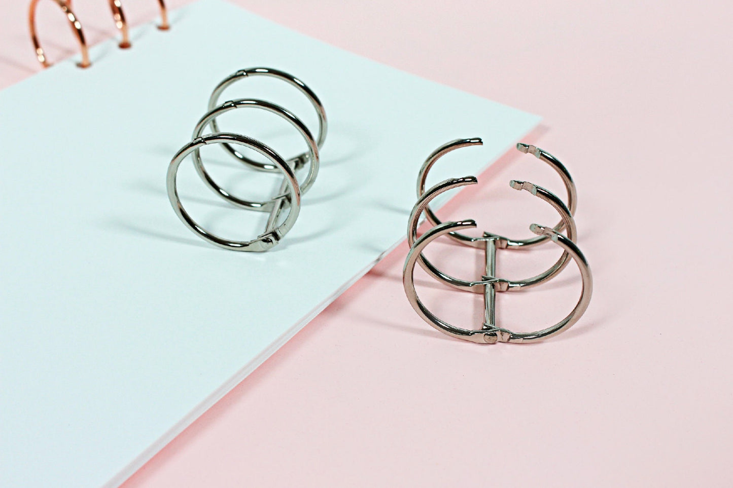 BINDER RINGS Set of 2 || 1.2 INCH, 30mm, Metal, Rose Gold, Gold, Black, Silver, Planner Rings