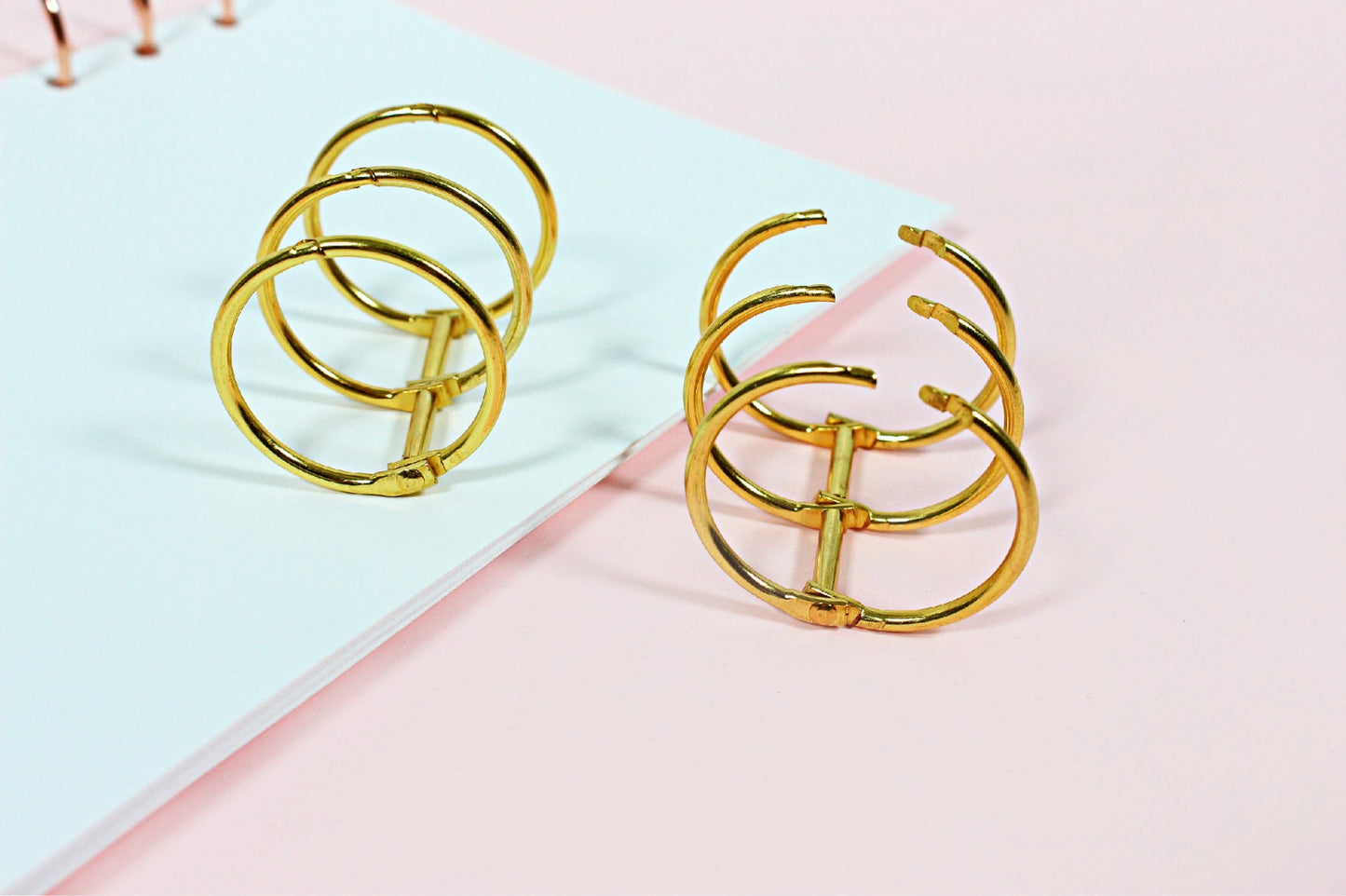 BINDER RINGS Set of 2 || 1.2 INCH, 30mm, Metal, Rose Gold, Gold, Black, Silver, Planner Rings
