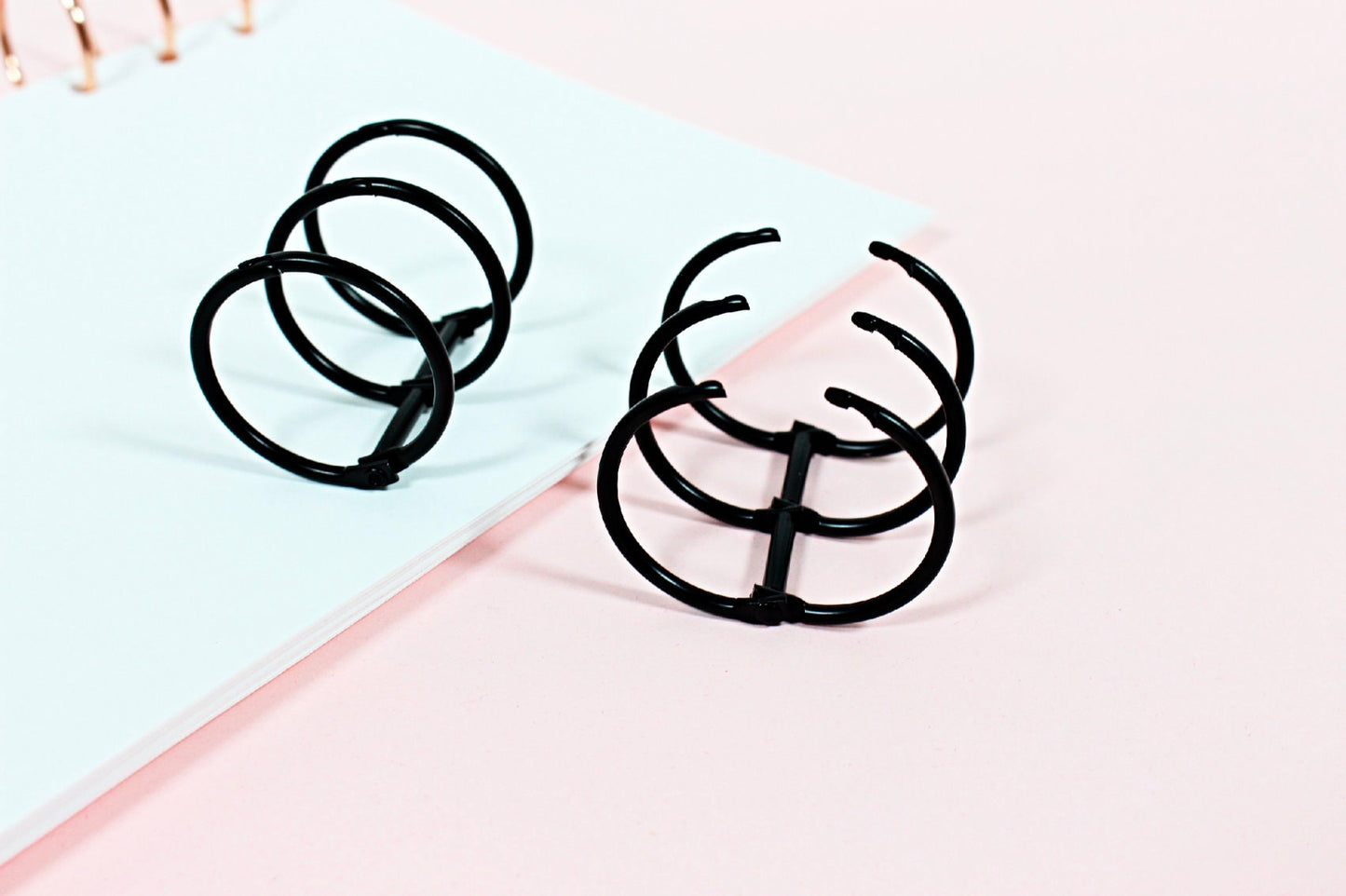 BINDER RINGS Set of 2 || 1.2 INCH, 30mm, Metal, Rose Gold, Gold, Black, Silver, Planner Rings