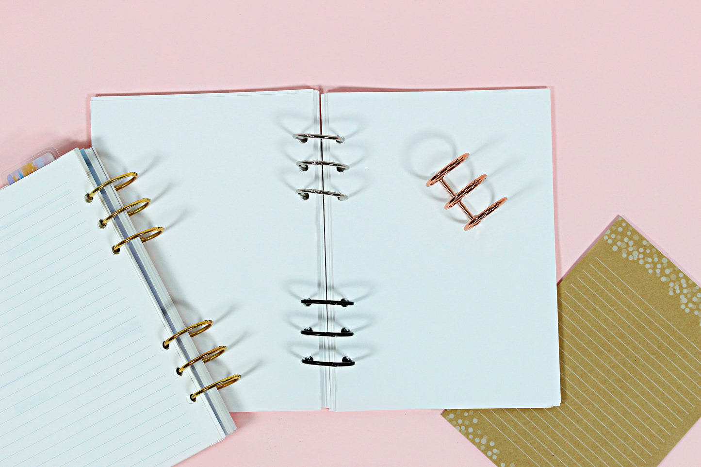 BINDER RINGS Set of 2 || 1.2 INCH, 30mm, Metal, Rose Gold, Gold, Black, Silver, Planner Rings
