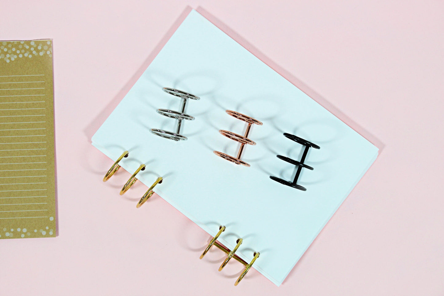 BINDER RINGS Set of 2 || 1.2 INCH, 30mm, Metal, Rose Gold, Gold, Black, Silver, Planner Rings