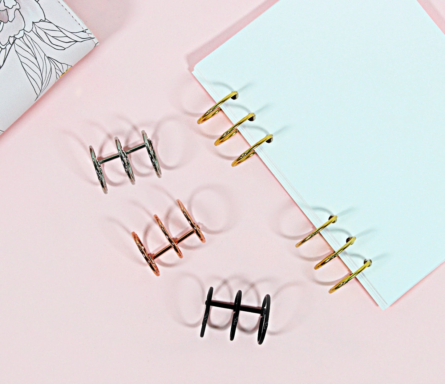 BINDER RINGS Set of 2 || 1.2 INCH, 30mm, Metal, Rose Gold, Gold, Black, Silver, Planner Rings