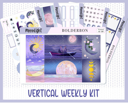 MOONLIGHT || 7x9 Vertical Planner Sticker Kit