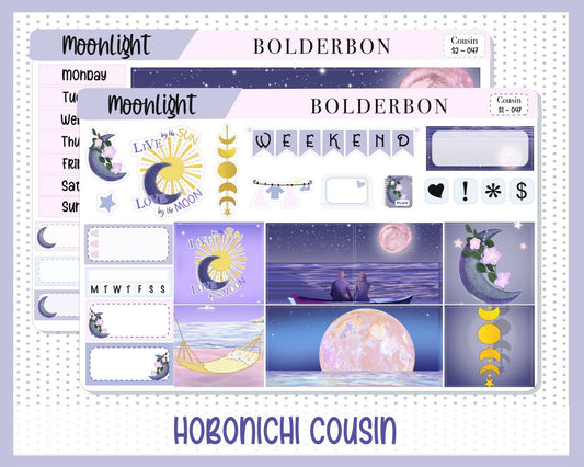 MOONLIGHT || Hobonichi Cousin Planner Sticker Kit