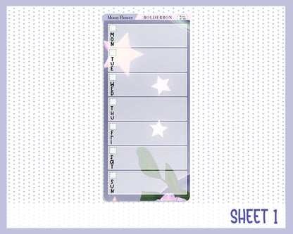 MOON FLOWER || Hobonichi Weeks Planner Sticker Kit