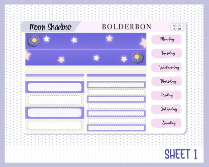 MOON SHADOW || A5 Compact Vertical Planner Sticker Kit