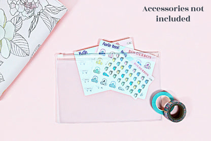 CLEAR ZIPPER POUCH || Frosted Clear Pouch for pens, stickers, washi, money, documents, etc.