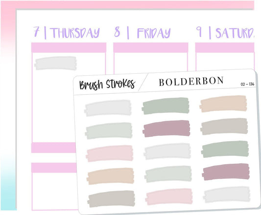 BRUSH STROKES Neutral || Functional Planner Stickers