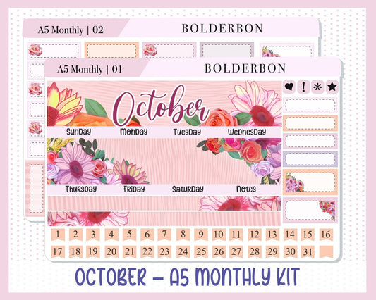 OCTOBER A5 MONTHLY KIT || Planner Sticker Kit