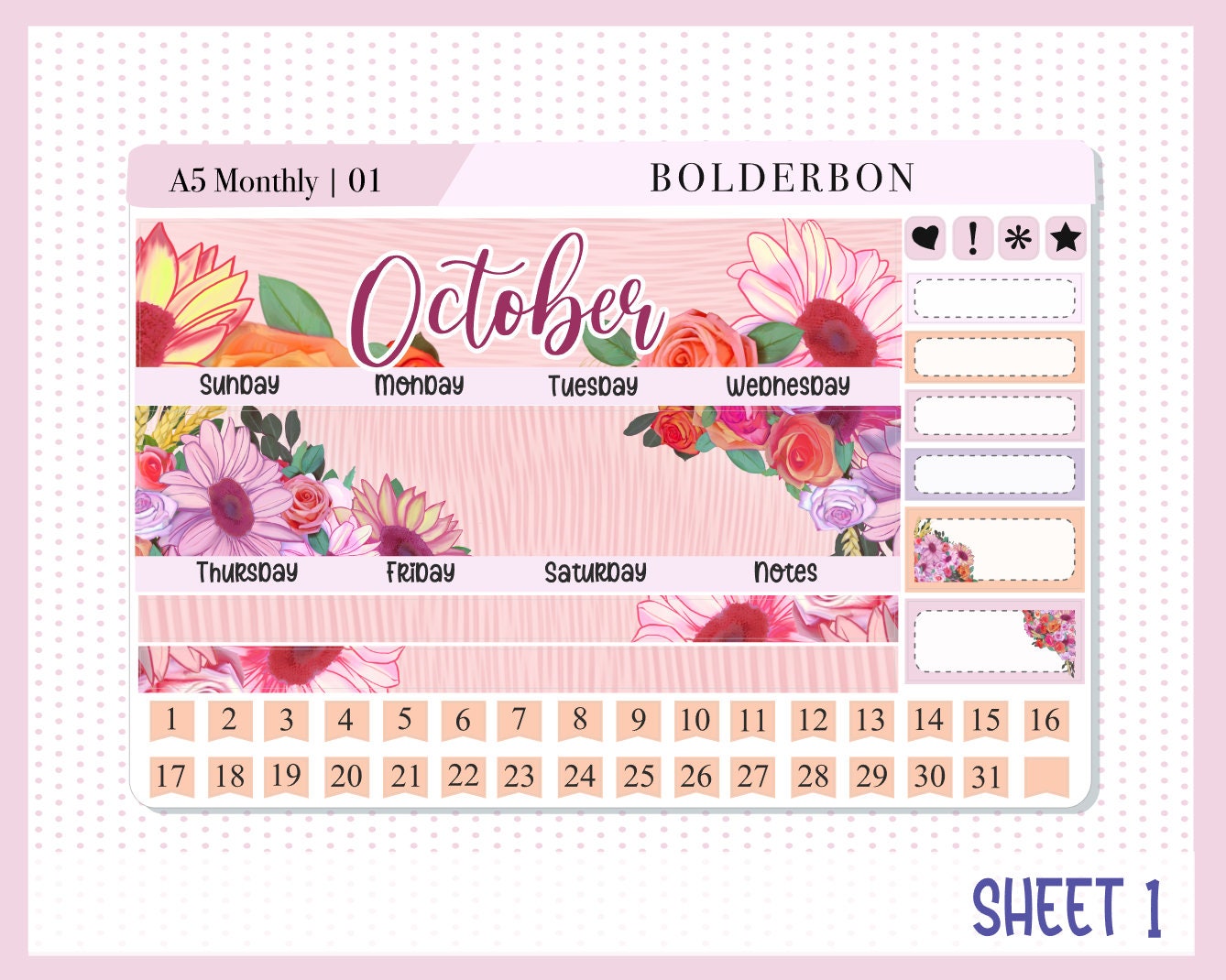 OCTOBER A5 MONTHLY KIT || Planner Sticker Kit