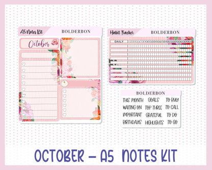 OCTOBER A5 NOTES KIT || Planner Sticker Kit