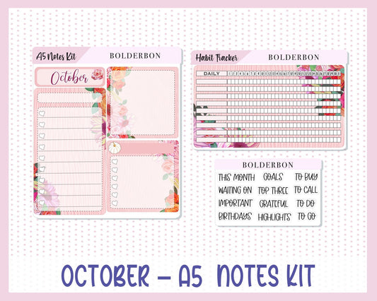 OCTOBER A5 NOTES KIT || Planner Sticker Kit