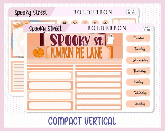 SPOOKY STREET || A5 Compact Vertical Planner Sticker Kit