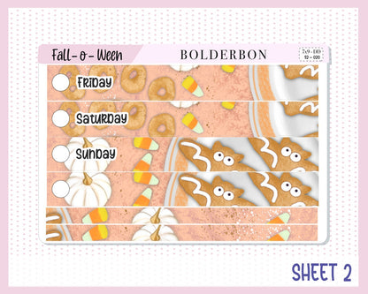 FALL O' WEEN "7x9 Daily Duo" || Weekly Planner Sticker Kit for Erin Condren