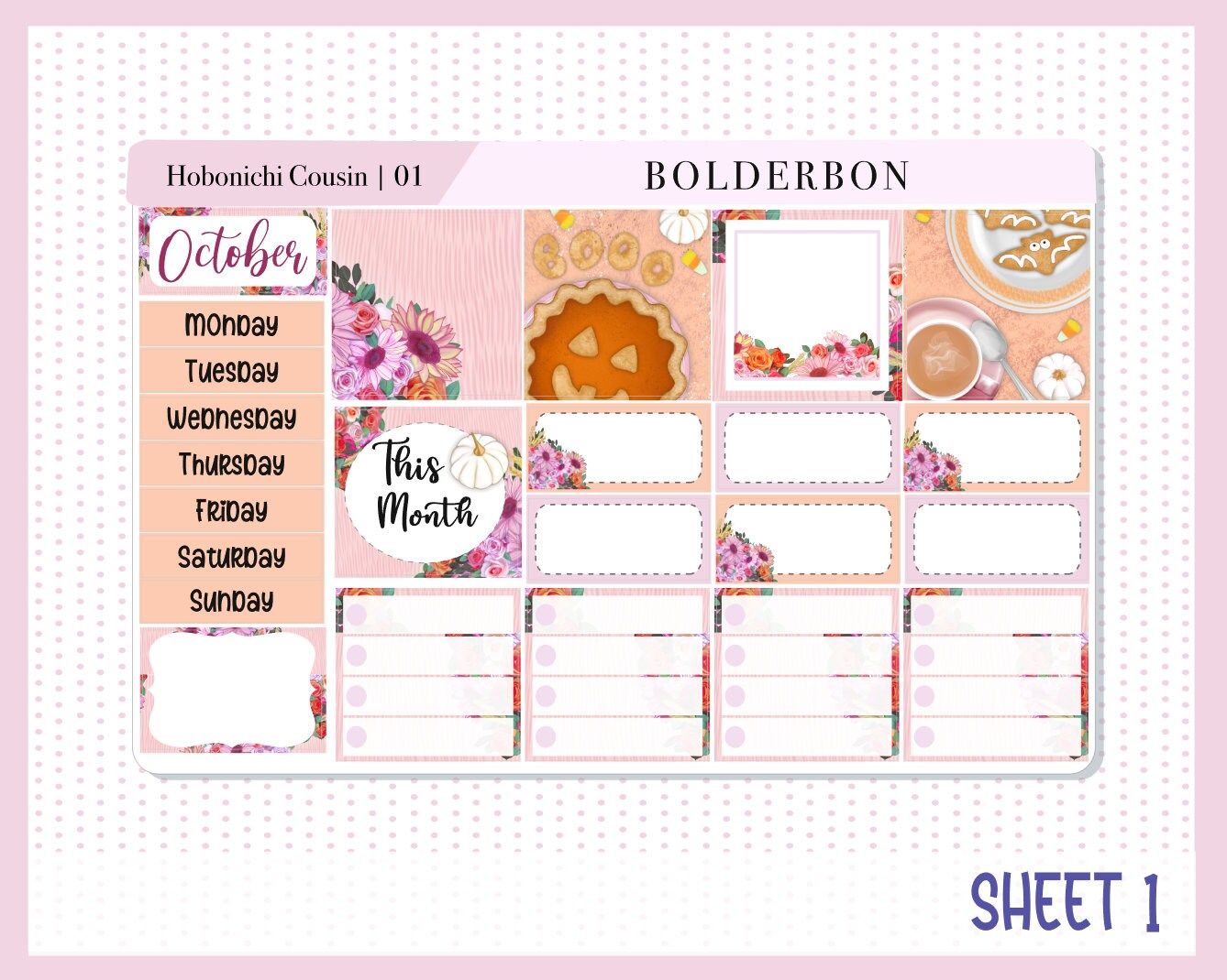 OCTOBER Hobonichi Cousin and A5 Day Free || Monthly Planner Sticker Kit