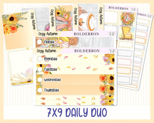 COZY AUTUMN "7x9 Daily Duo" || Weekly Planner Sticker Kit for Erin Condren