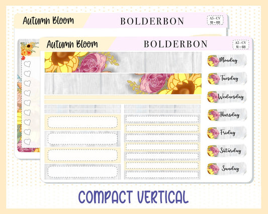 AUTUMN BLOOM || A5 Compact Vertical Planner Sticker Kit