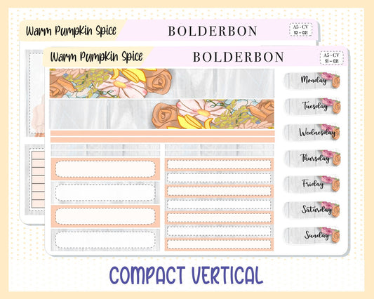 WARM PUMPKIN SPICE || A5 Compact Vertical Planner Sticker Kit