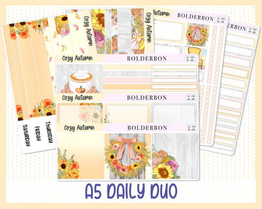 COZY AUTUMN || A5 Daily Duo Planner Sticker Kit