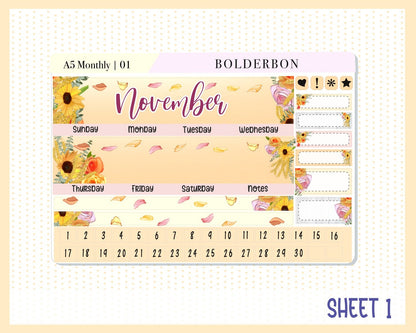 NOVEMBER A5 MONTHLY KIT