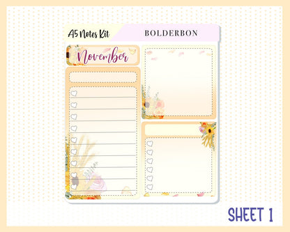 NOVEMBER A5 NOTES KIT