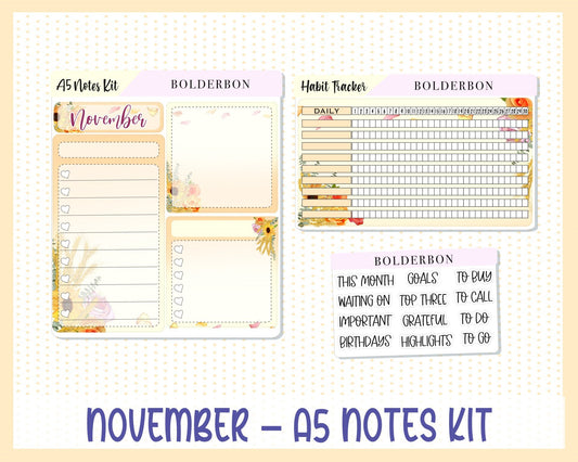 NOVEMBER A5 NOTES KIT