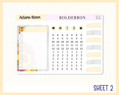 AUTUMN BLOOM || A5 Compact Vertical Planner Sticker Kit