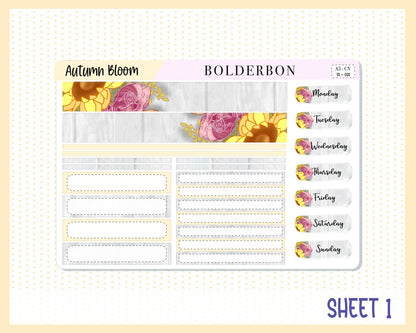 AUTUMN BLOOM || A5 Compact Vertical Planner Sticker Kit