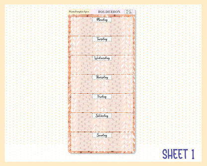 WARM PUMPKIN SPICE || Hobonichi Weeks Planner Sticker Kit