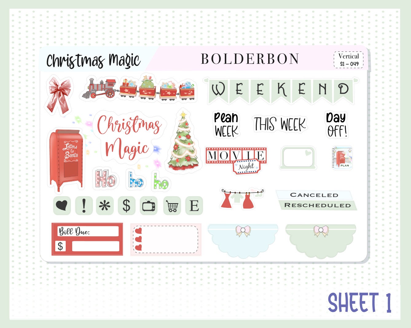 CHRISTMAS MAGIC || 7x9 Vertical Planner Sticker Kit