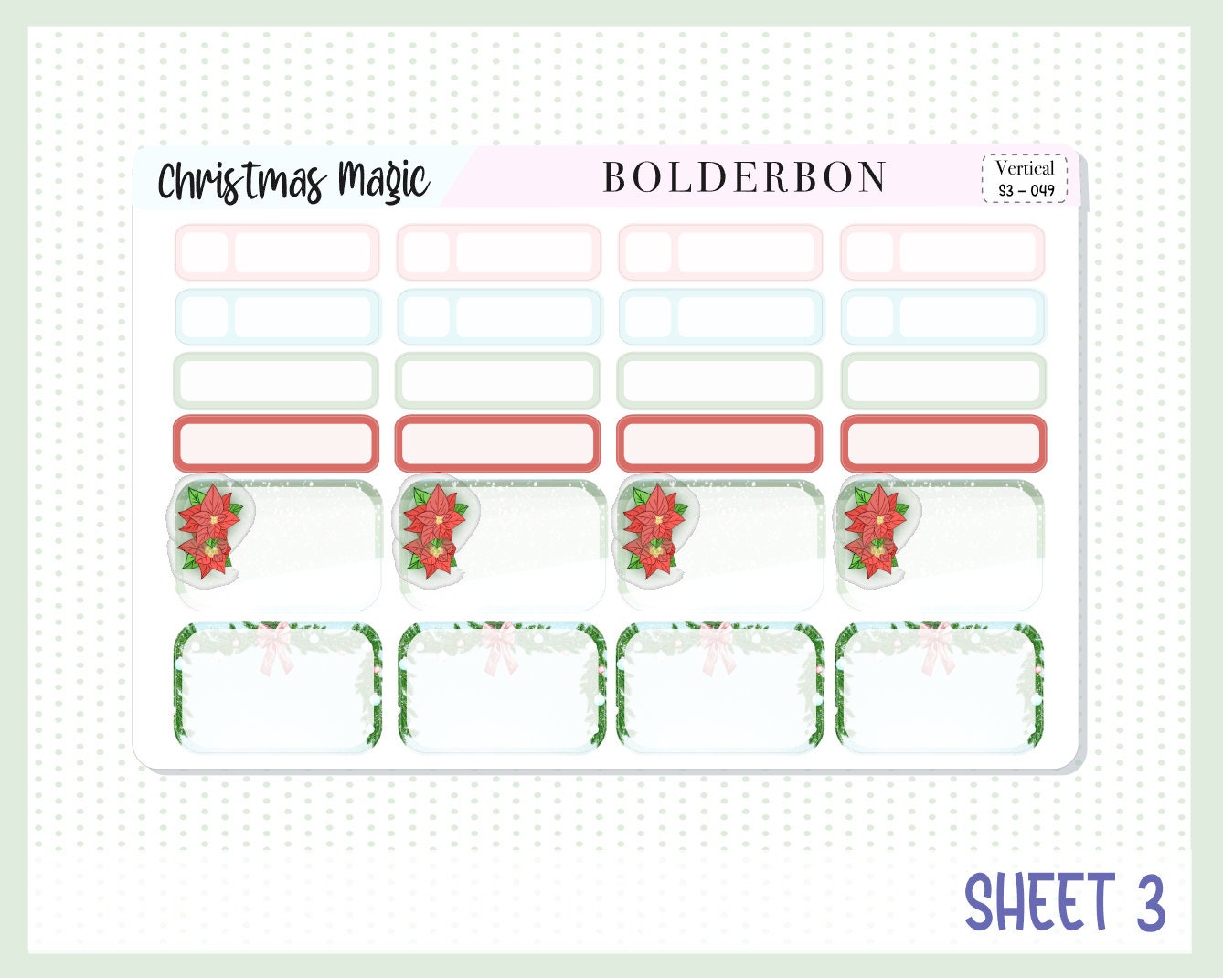 CHRISTMAS MAGIC || 7x9 Vertical Planner Sticker Kit