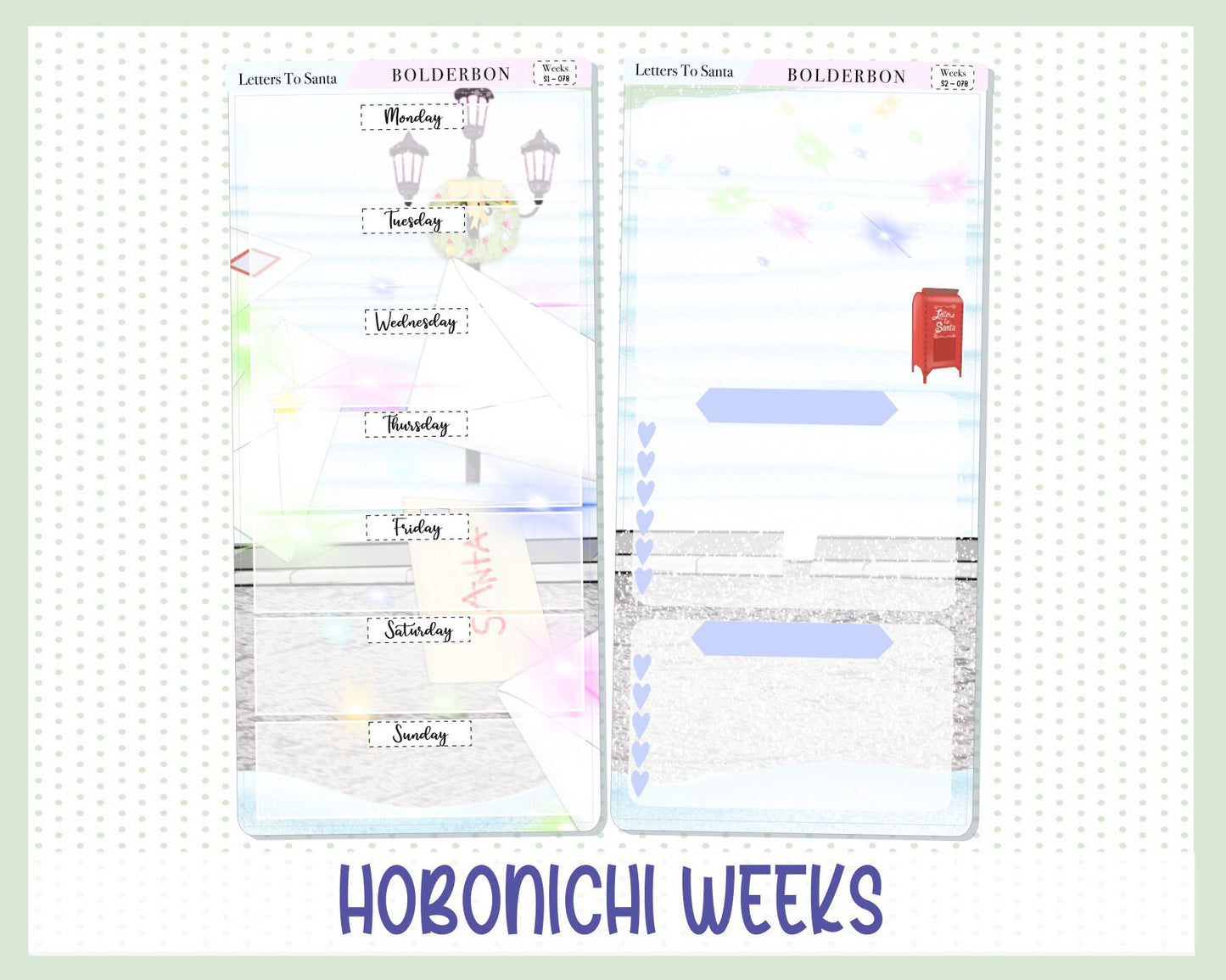 LETTERS TO SANTA || Hobonichi Weeks Planner Sticker Kit