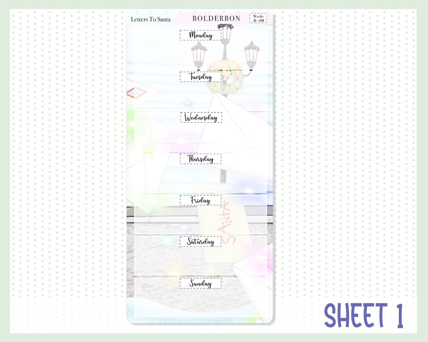 LETTERS TO SANTA || Hobonichi Weeks Planner Sticker Kit