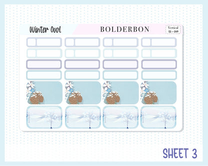 WINTER OWL || 7x9 Vertical Planner Sticker Kit