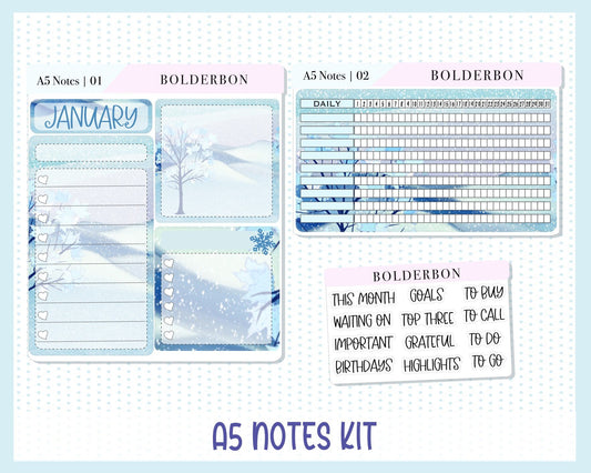 JANUARY A5 NOTES KIT || Planner Sticker Kit