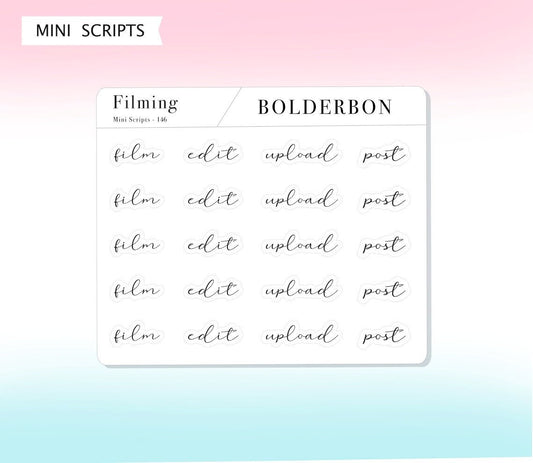 FILMING - MIXED SHEET || Elegant Script Stickers