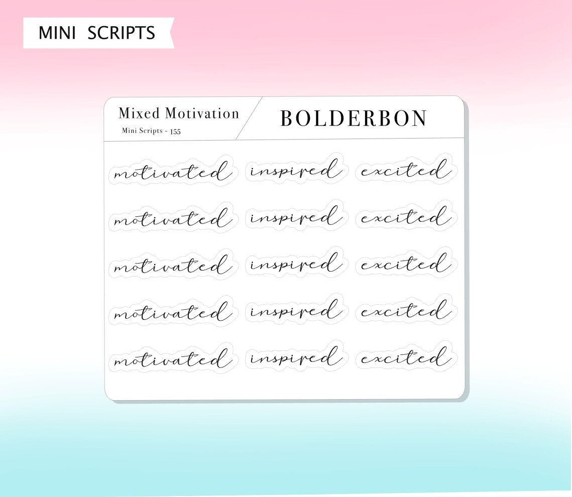 MOTIVATED - MIXED SHEET || Elegant Script Stickers
