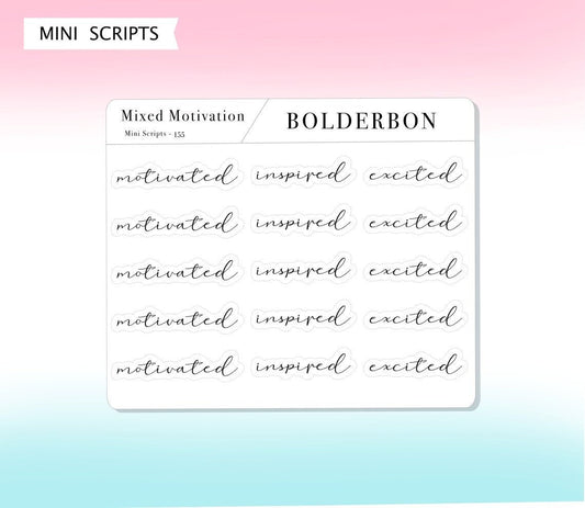 MOTIVATED - MIXED SHEET || Elegant Script Stickers