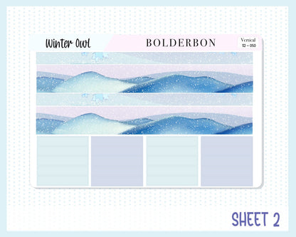 WINTER OWL || 7x9 Vertical Planner Sticker Kit