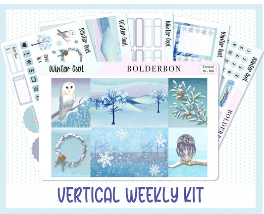 WINTER OWL || 7x9 Vertical Planner Sticker Kit