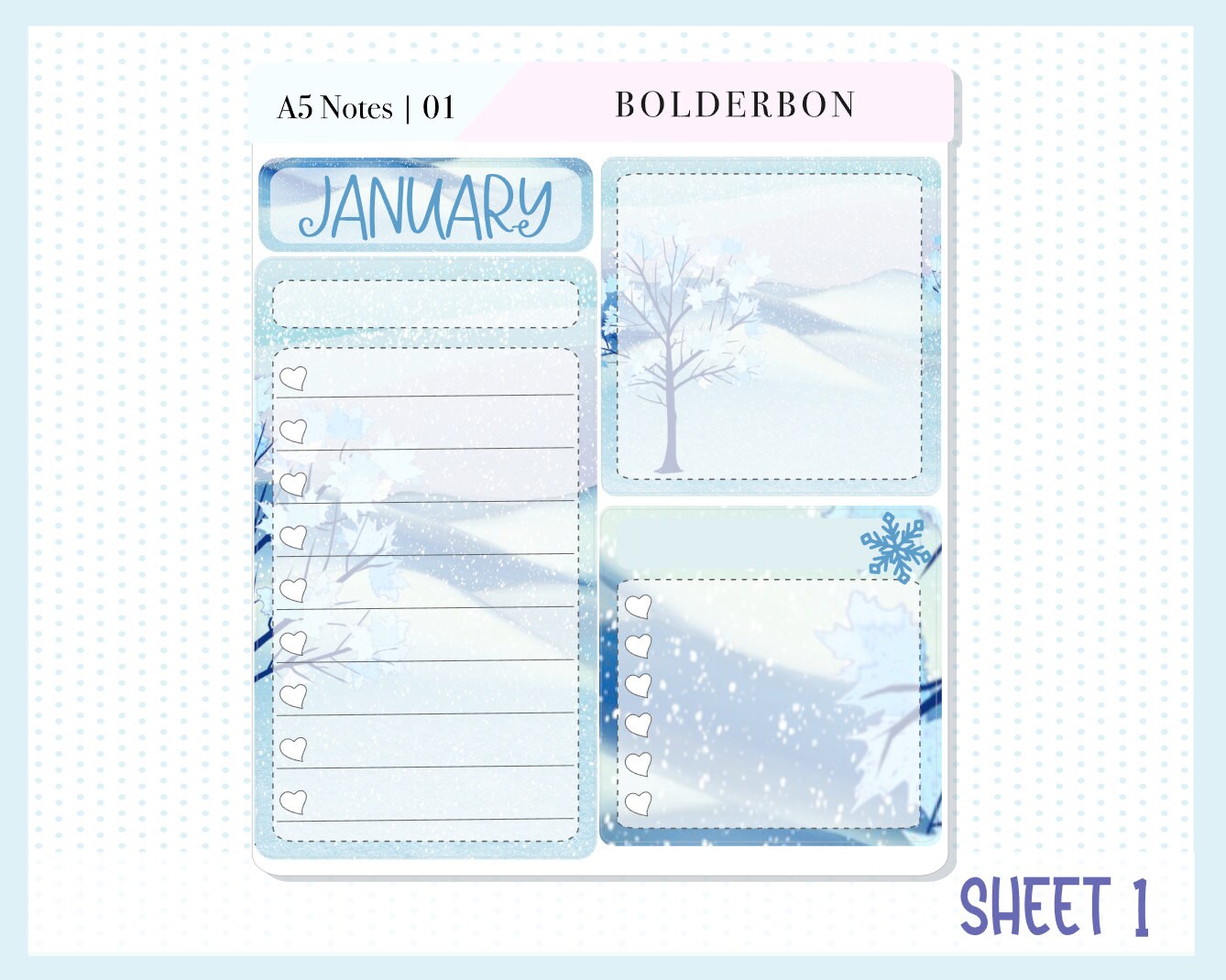 JANUARY A5 NOTES KIT || Planner Sticker Kit