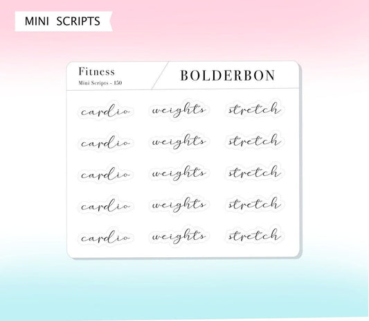 FITNESS - MIXED SHEET || Elegant Script Stickers