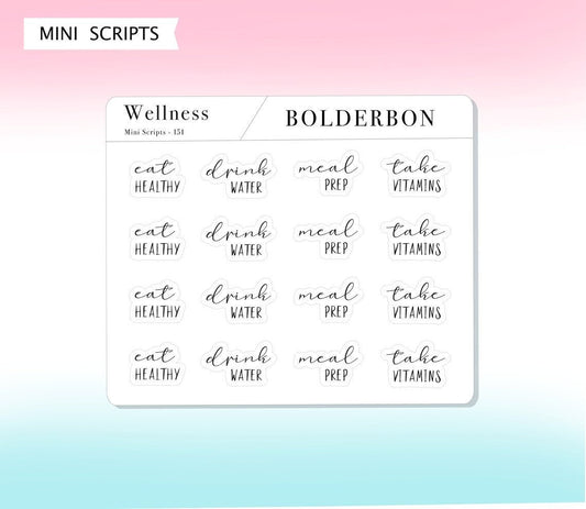 WELLNESS - MIXED SHEET || Elegant Script Stickers