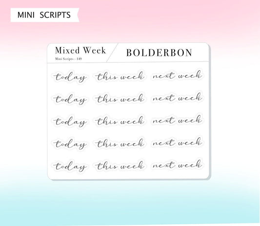 TODAY - MIXED SHEET || Elegant Script Stickers