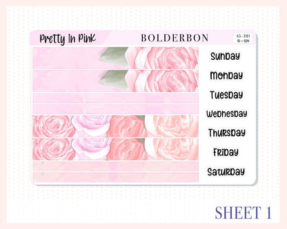 PRETTY IN PINK || A5 Daily Duo Planner Sticker Kit