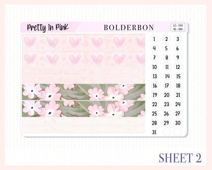 PRETTY IN PINK || A5 Daily Duo Planner Sticker Kit