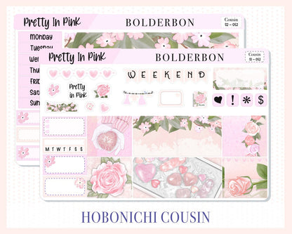 PRETTY IN PINK || Hobonichi Cousin Planner Sticker Kit