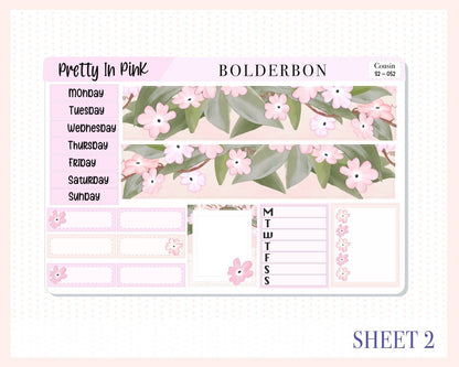 PRETTY IN PINK || Hobonichi Cousin Planner Sticker Kit