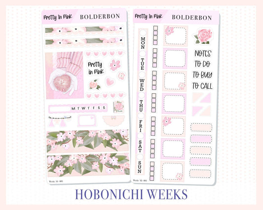 PRETTY IN PINK || Hobonichi Weeks Planner Sticker Kit
